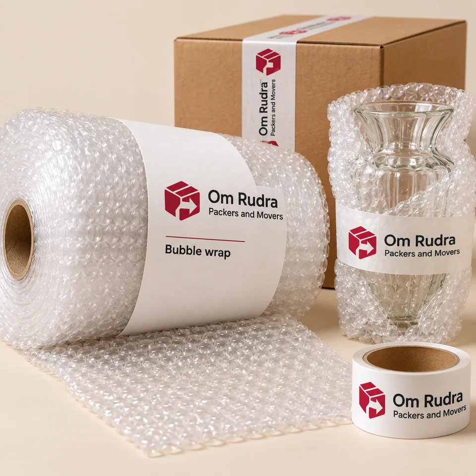 Illustrative branded mockup of bubble wrap