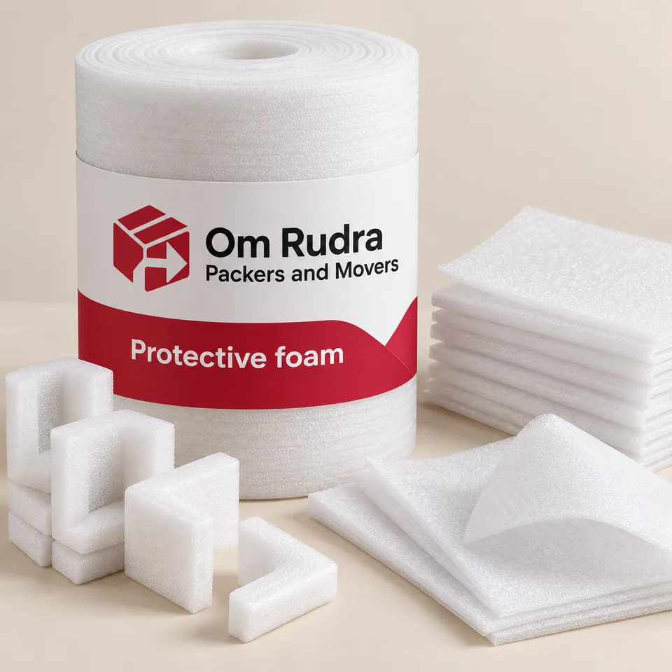 Illustrative branded mockup of foam sheets